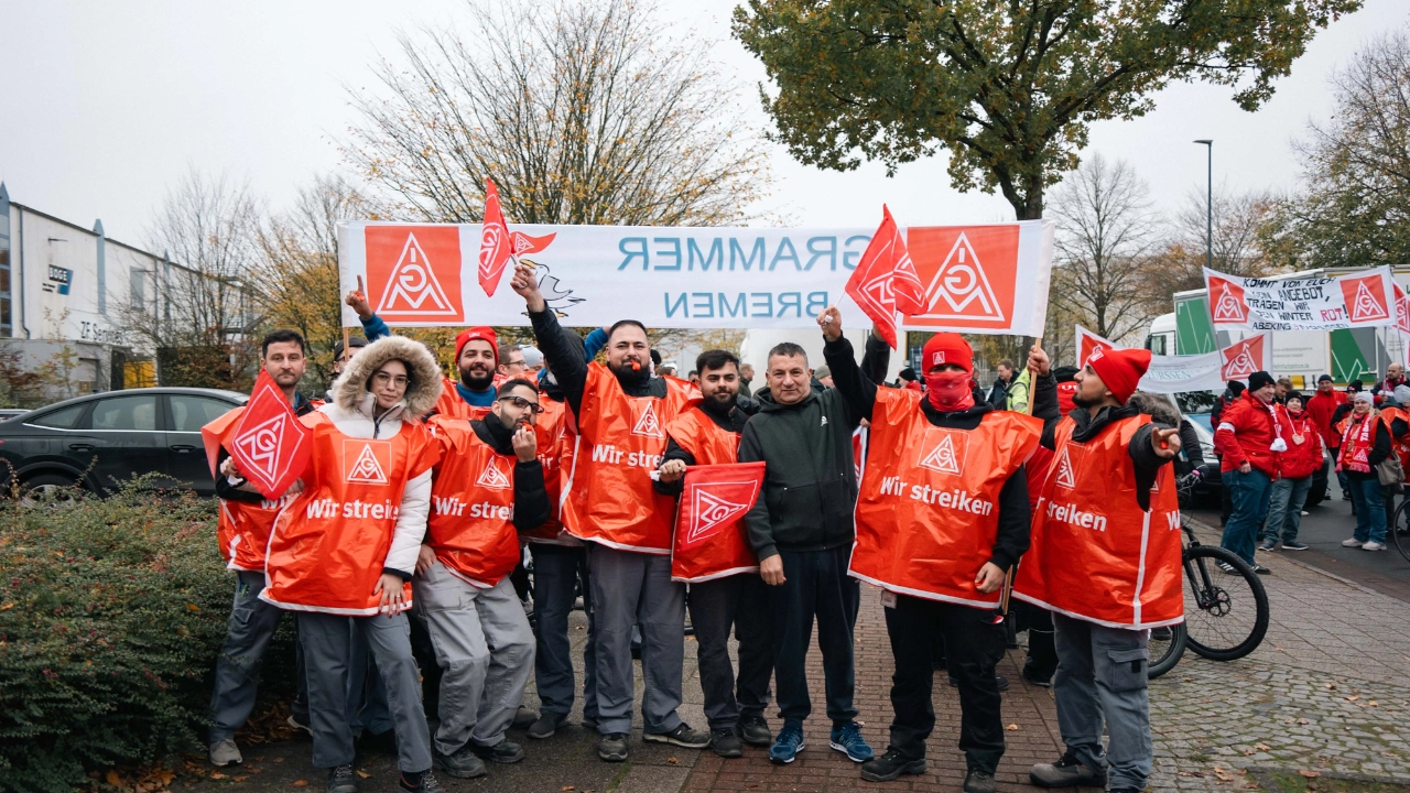 Kuestenaktionstag Tarifrunde Metall- und Elektroindustrie Bremen