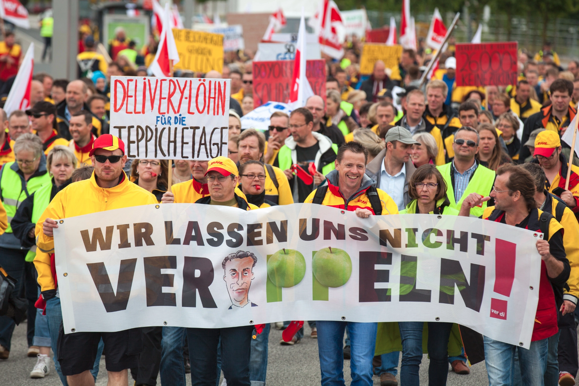 Demonstration der Postbeschäftigten in Kiel