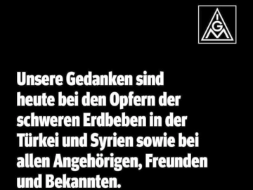 Unsere Gedanken sind bei den Opfern der schweren Erdbeben in der Türkei und Syrien