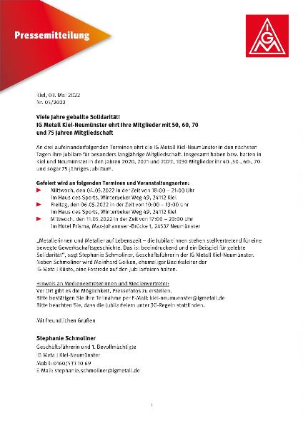 Jubilarfeier Kiel-Neumünster 2022