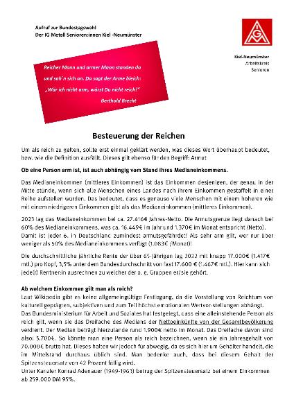Besteuerung der Reichen