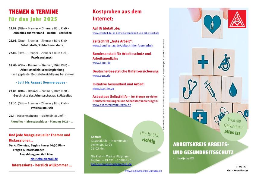 Flyer Arbeits- und Gesundheitsschutz 2025