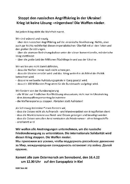 Ostermarsch 2022 in Kiel